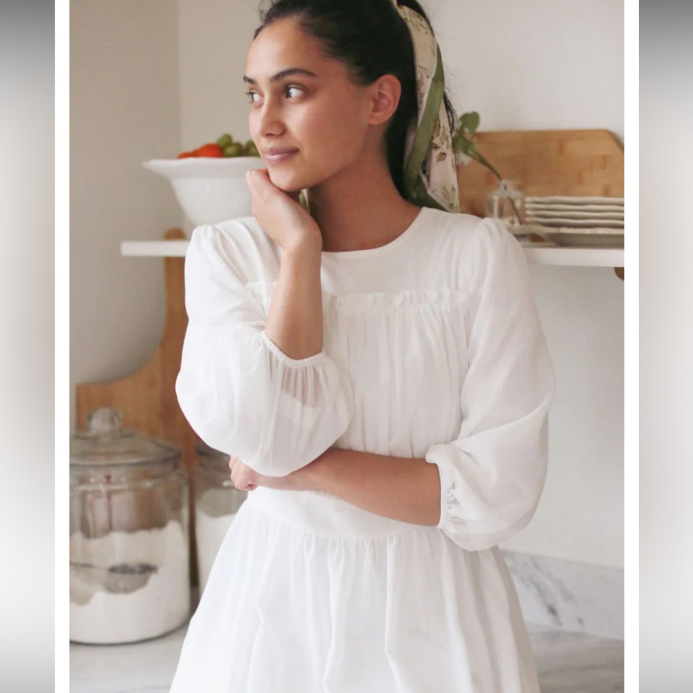 Dainty Jewells Honeysuckle hillside white chiffon maxi dress
